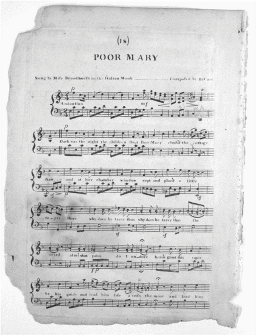 (1) Poor Mary; (2) Little Boy Blew, Nursery Song for two Voices; (3) Shakespeares Willow; (4) The Wood Robin