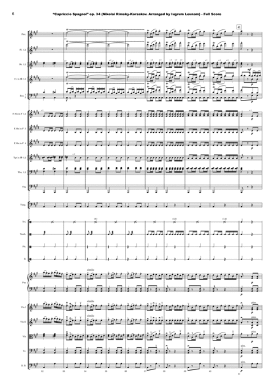 Capriccio Spagnol Full Orchestra scores gallery preview page 6