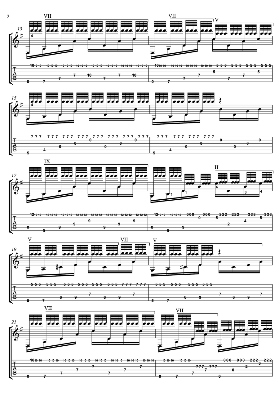 Ave Maria Guitar solo advanced with tablature Acoustic Guitar scores gallery preview page 2