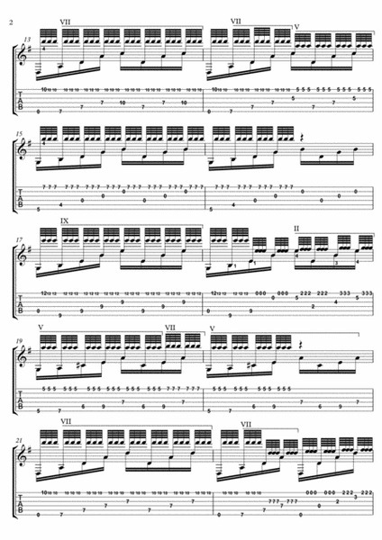 Ave Maria Guitar solo advanced with tablature image number null