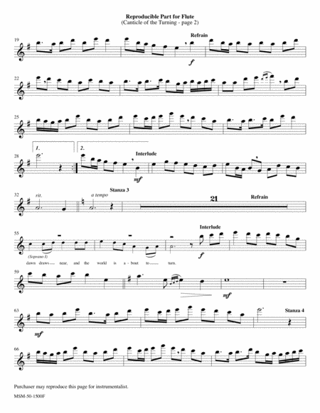 Canticle of the Turning (Magnificat) (Downloadable Flute Part)