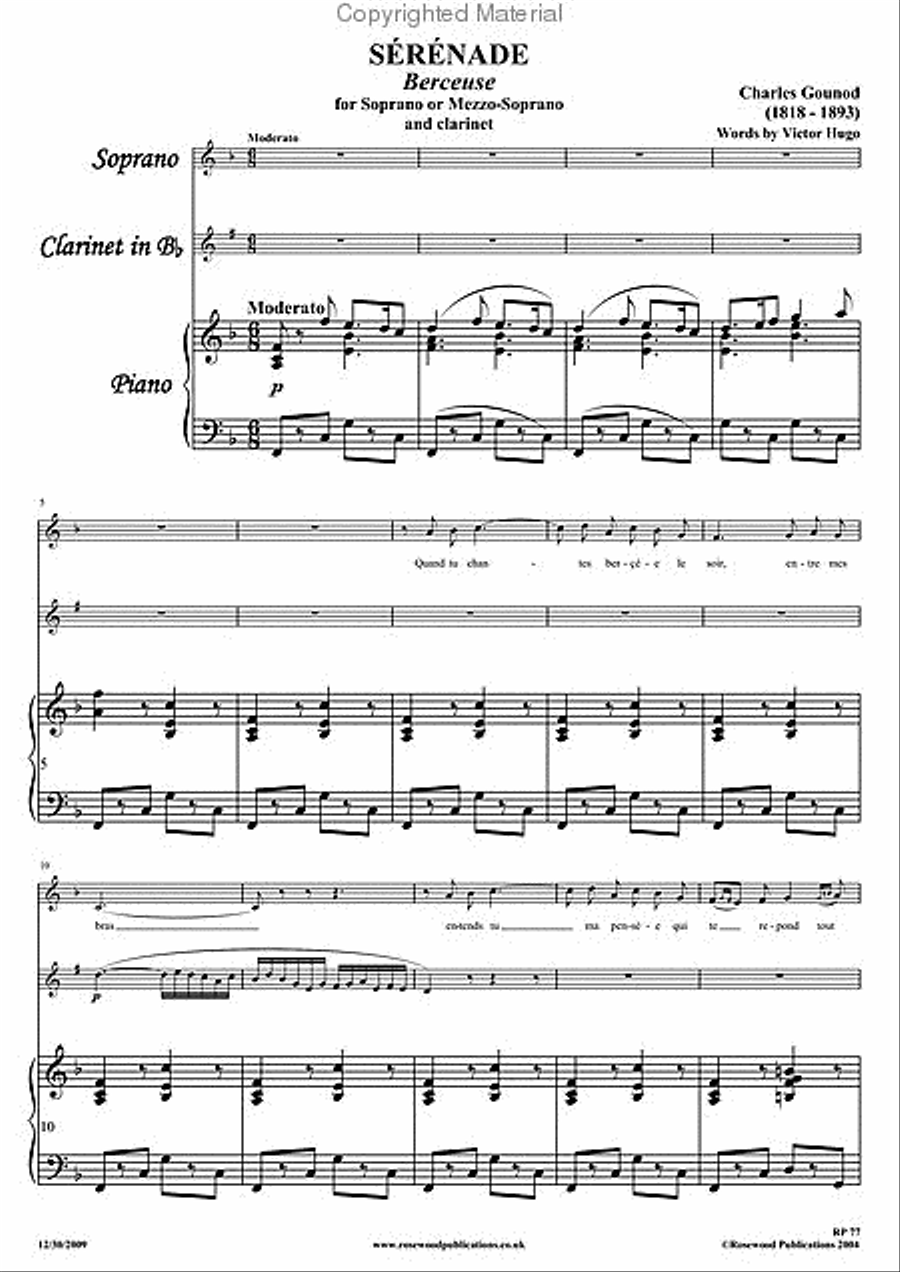 Berceuse Soprano Voice scores gallery preview page 2