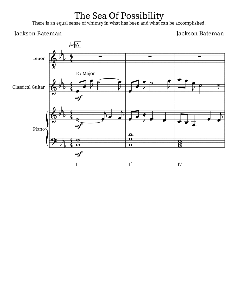 The Sea Of Possibility Piano, Vocal, Guitar scores gallery preview page 1
