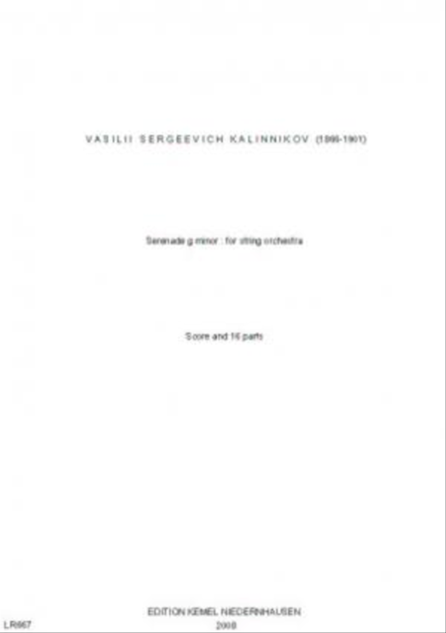 Serenade g minor String Orchestra scores gallery preview page 1