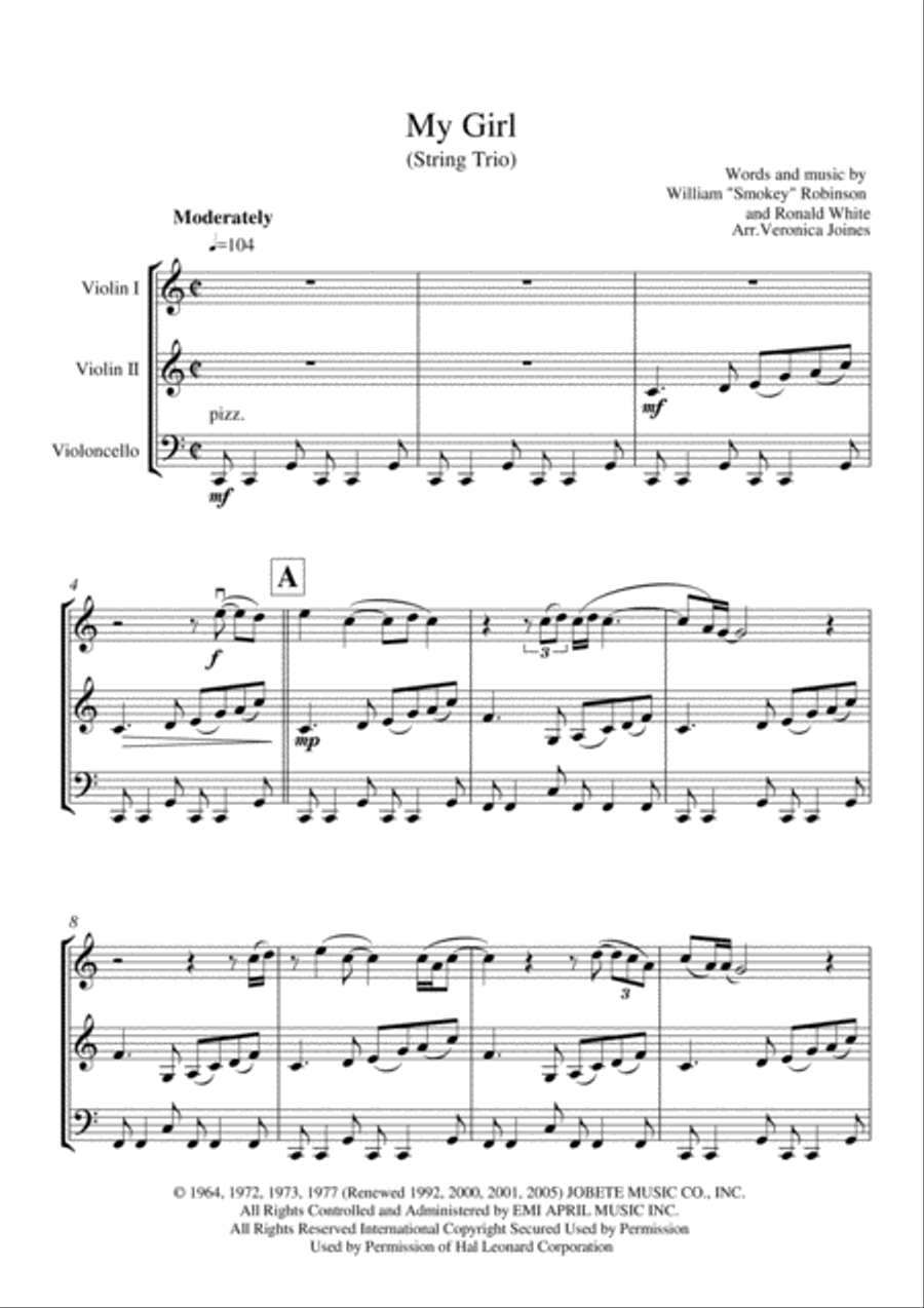 My Girl String Trio scores gallery preview page 2