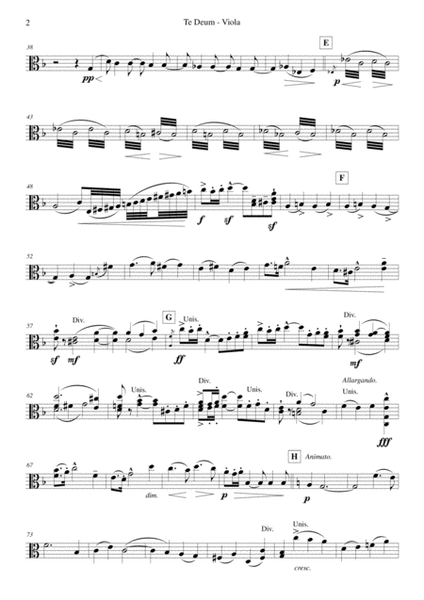 Elgar - Te Deum - Reduced Orchestration - Viola