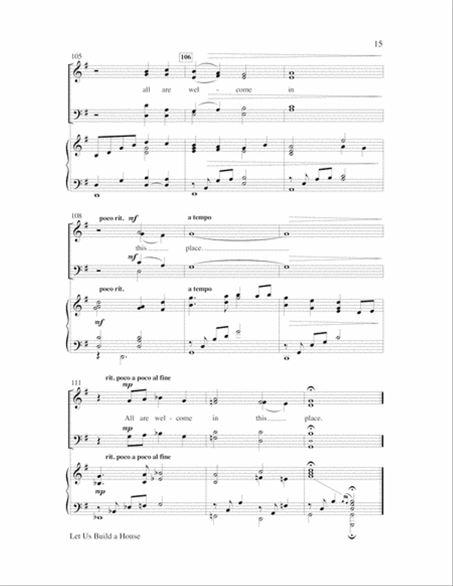 Let Us Build A House (All Are Welcome) Choir scores gallery preview page 15