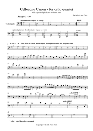 Cellozone (Pachelbel) Canon for 4 or 5 cellos, or playalong music-minus-one