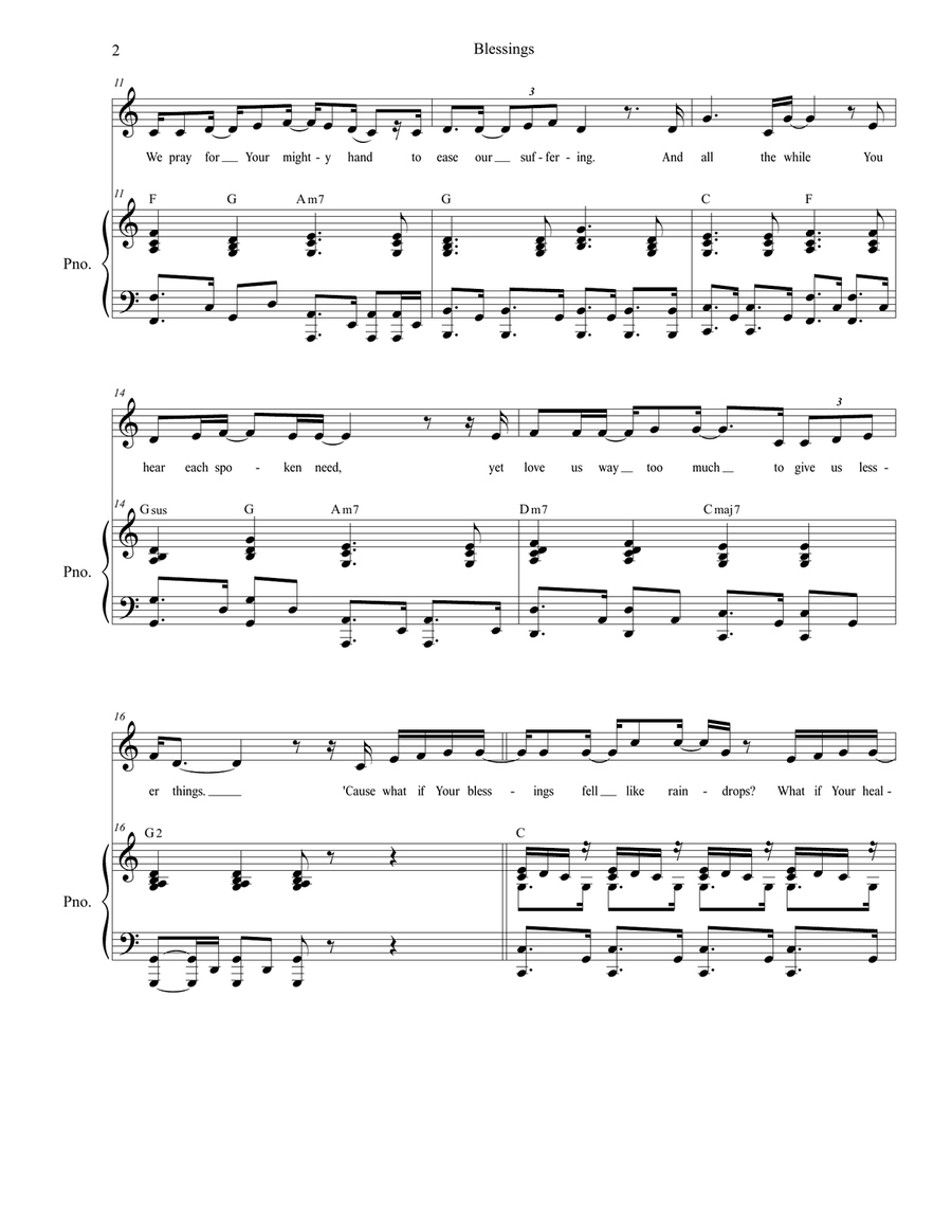 Blessings Piano, Vocal scores gallery preview page 2