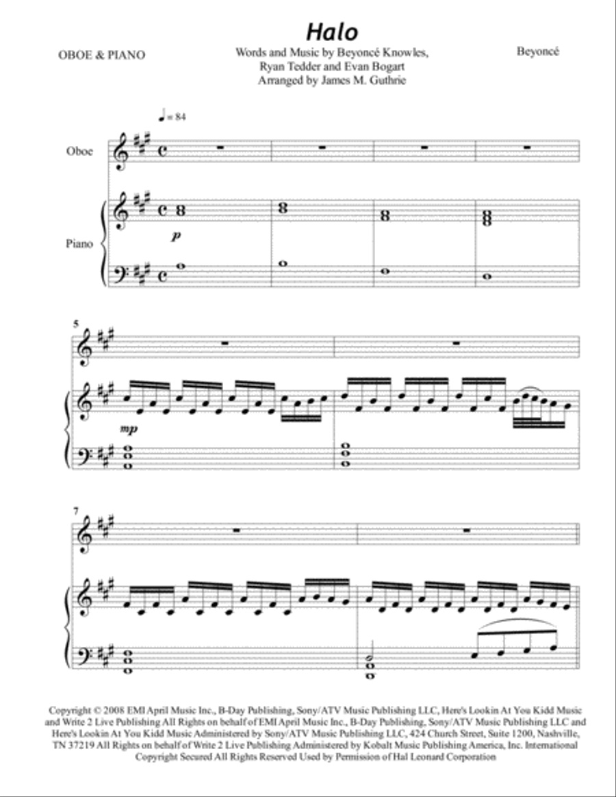 Halo Piano scores gallery preview page 1