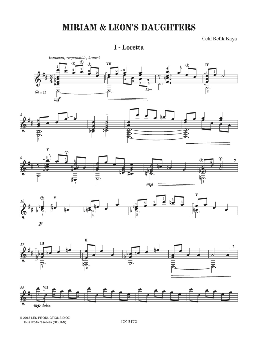 Miriam & Leon's Daughters Classical Guitar scores gallery preview page 2