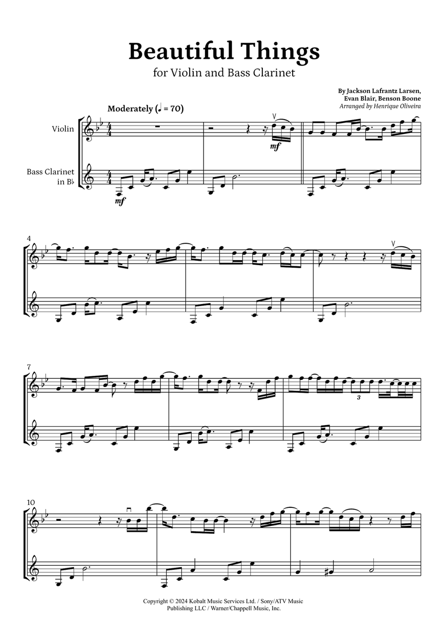 Beautiful Things Chamber Music scores gallery preview page 1