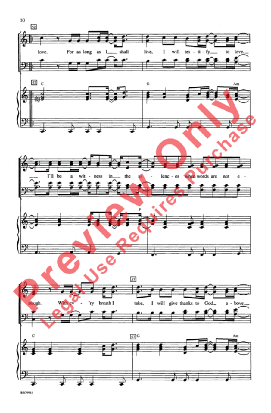 Testify to Love 4-Part scores gallery preview page 9