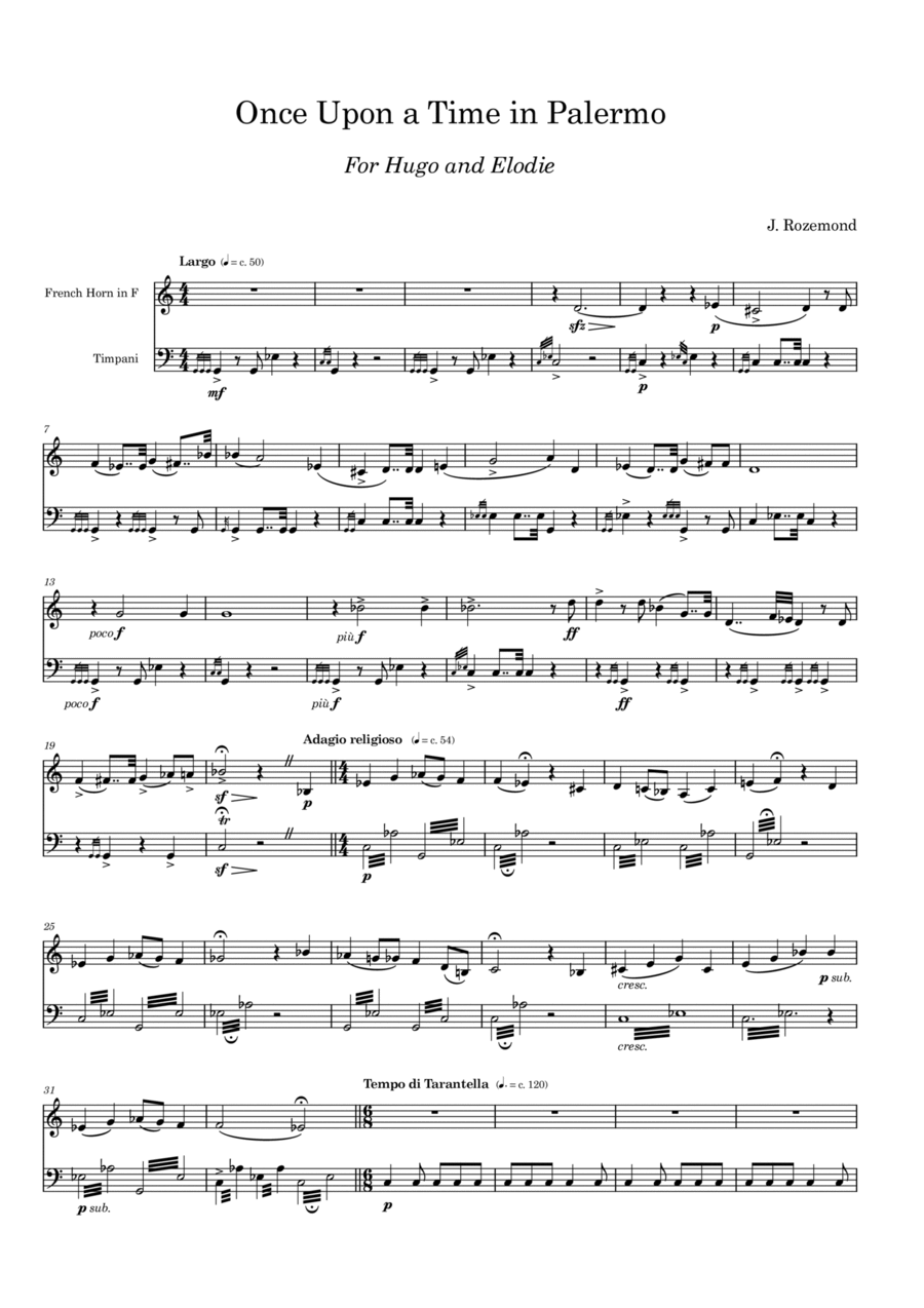 Once Upon a Time in Palermo Horn scores gallery preview page 1