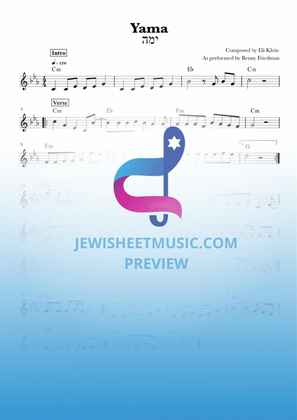 Yama lead sheet with chords. By Avraham Fried