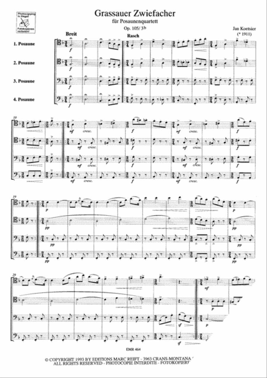 Grassauer Zwiefacher Trombone Quartet scores gallery preview page 4