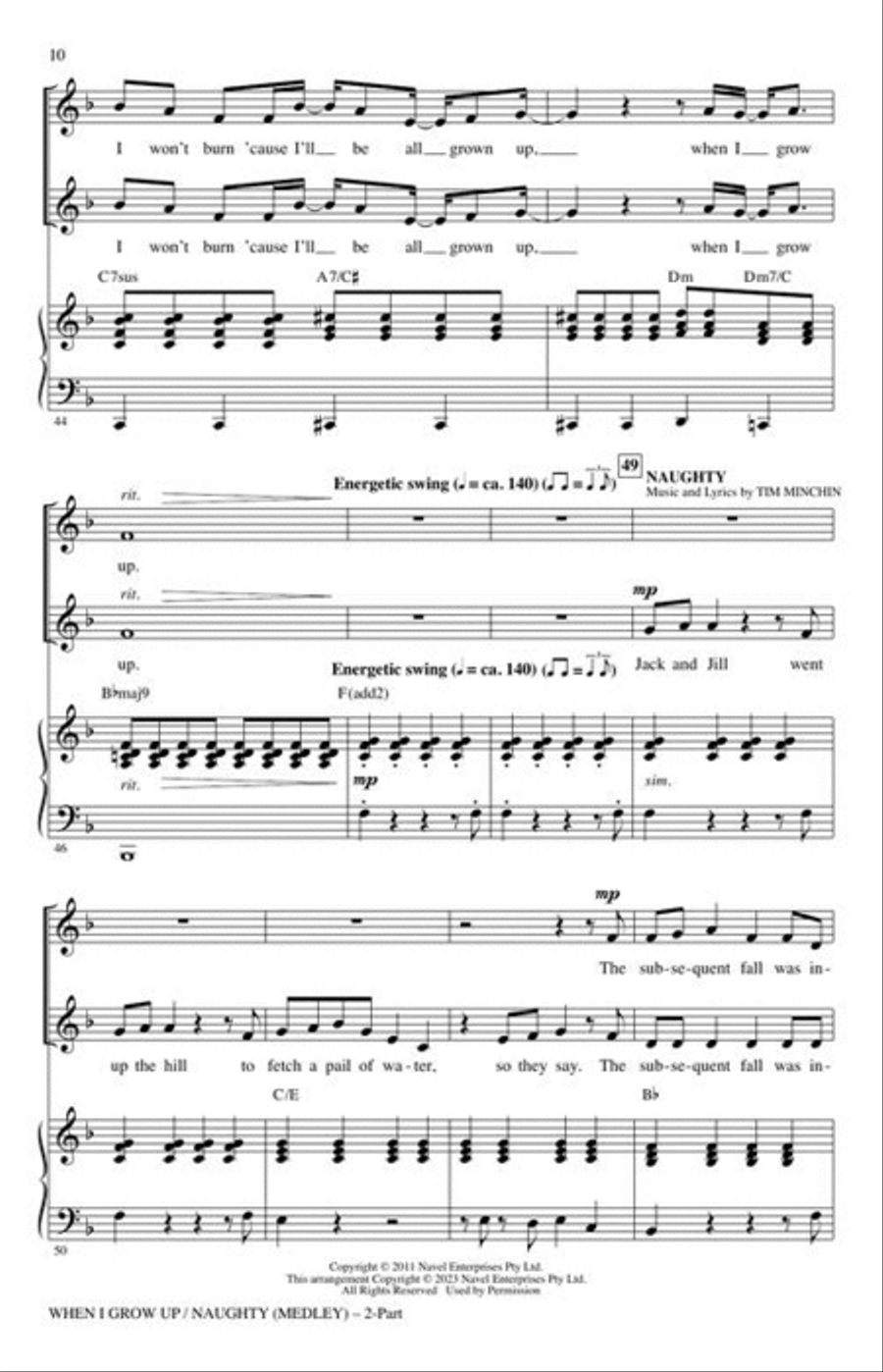 When I Grow Up / Naughty (from “Matilda The Musical”) 2-Part scores gallery preview page 6