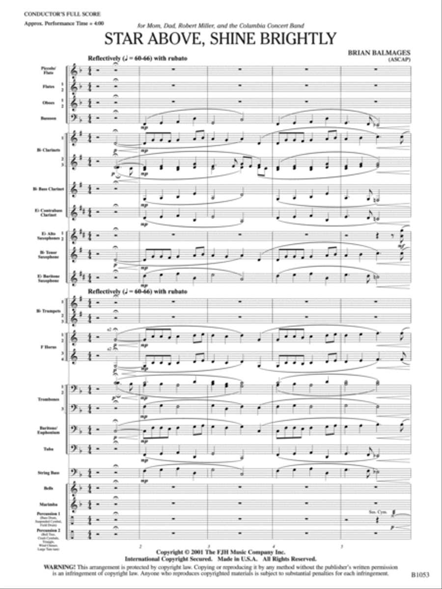 Star Above, Shine Brightly: Score Concert Band scores gallery preview page 3