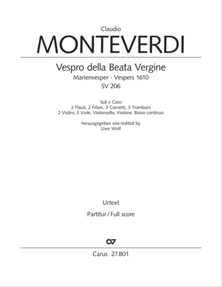 Vespro della Beata Vergine 4-Part scores gallery preview page 3