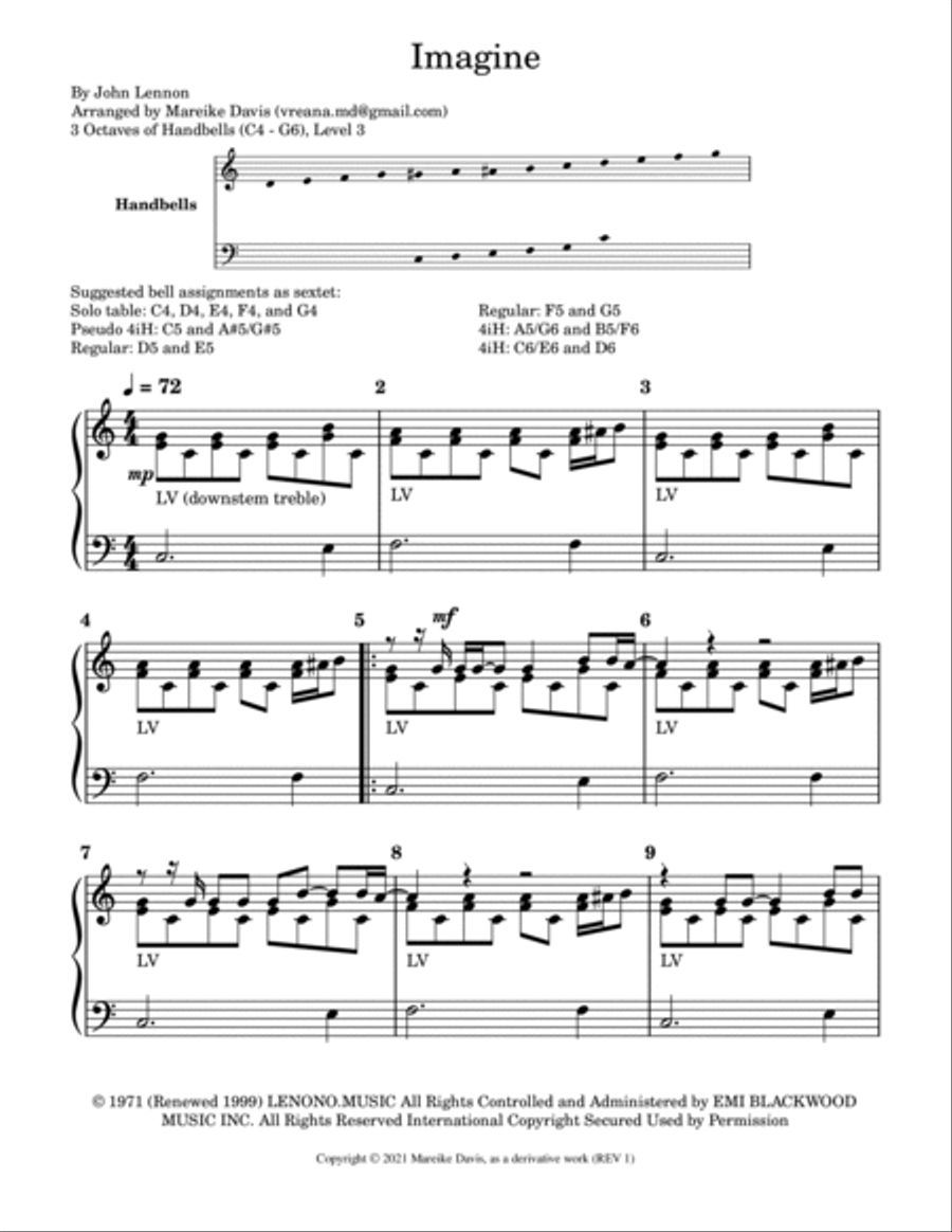 Imagine Handbell Choir scores gallery preview page 1