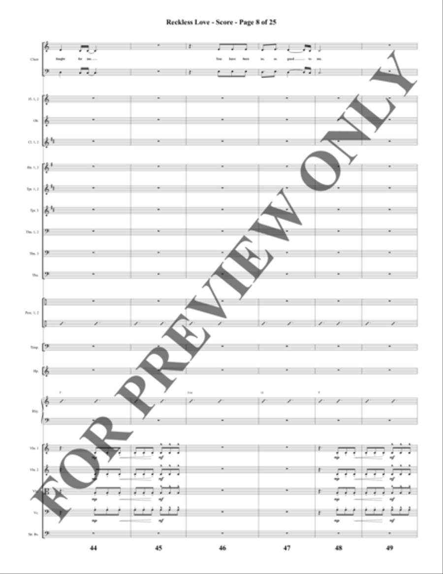 Reckless Love - Orchestration Choir scores gallery preview page 9