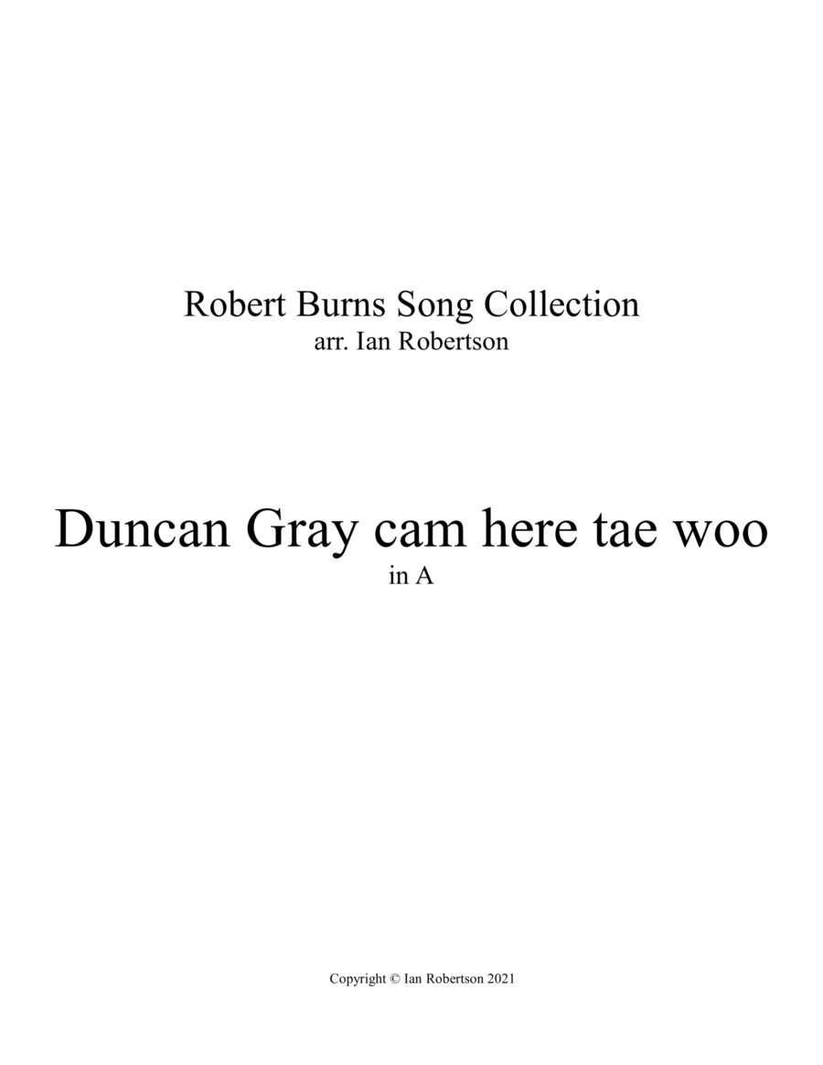 Duncan Gray - in A (Burns) Piano Solo scores gallery preview page 1