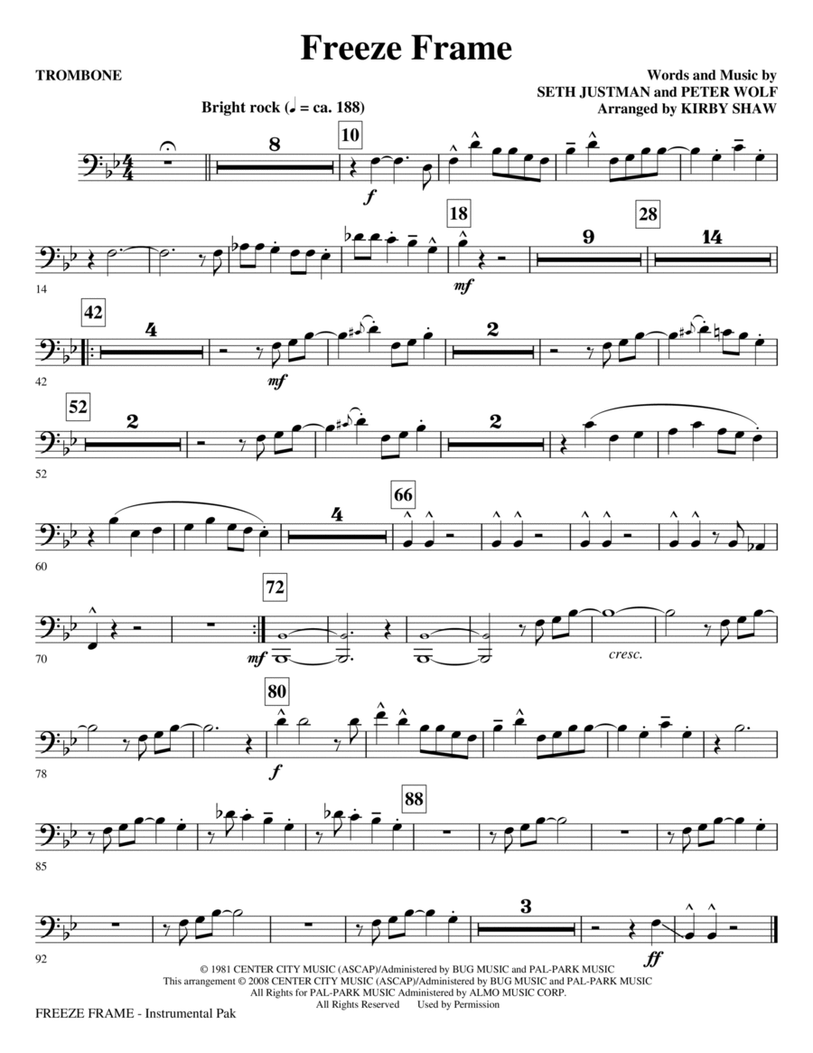 Freeze Frame - Trombone Choir scores gallery preview page 1