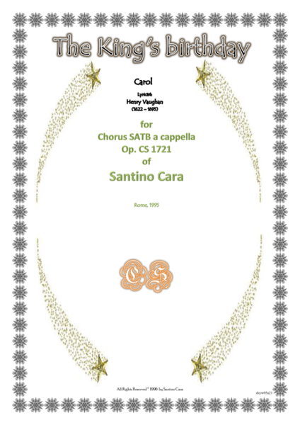 The King's birthday - Carol for SATB choir a cappella image number null