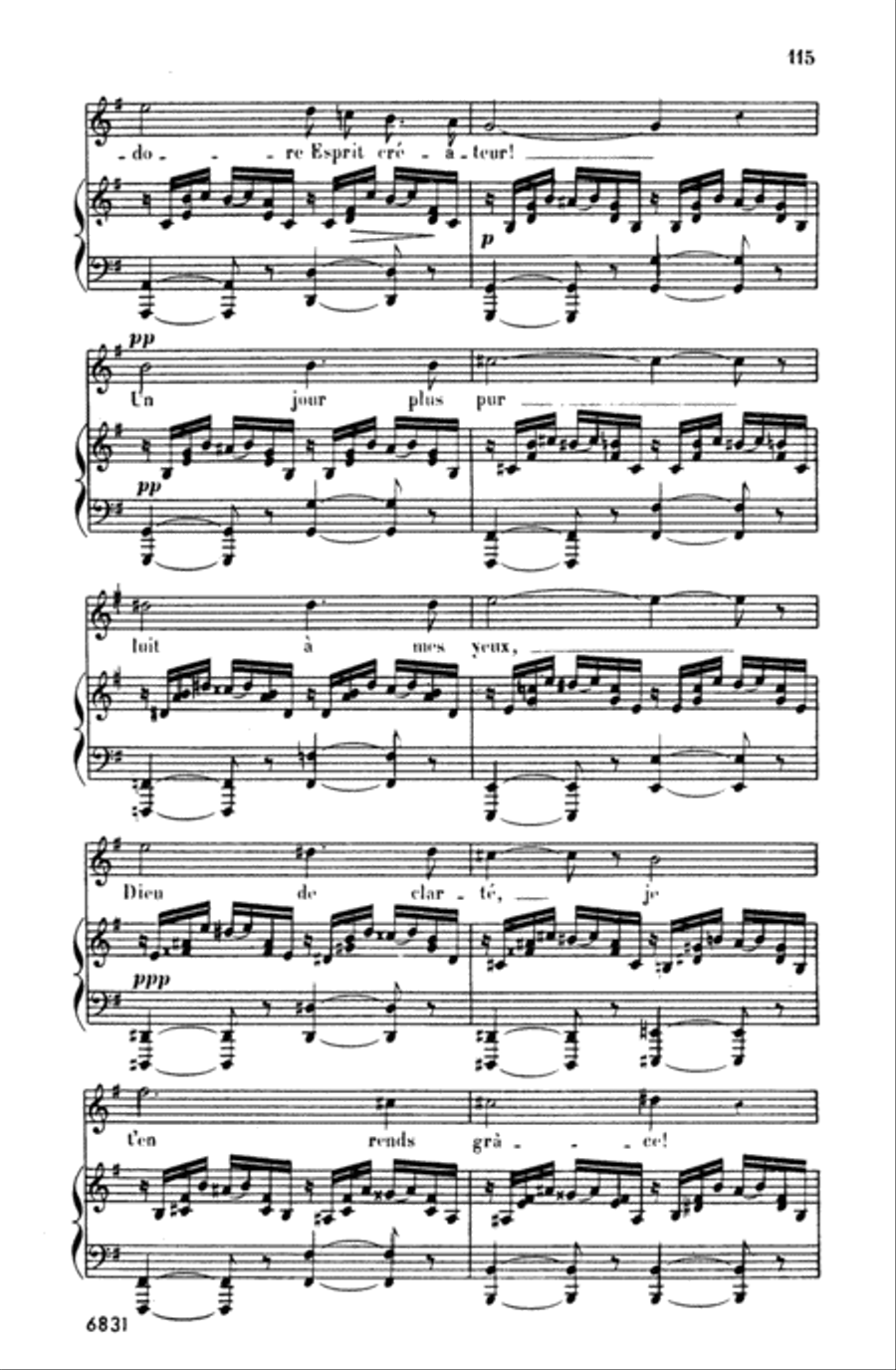 Bizet: Twenty Melodies-- Soprano or Tenor (French) Voice scores gallery preview page 3