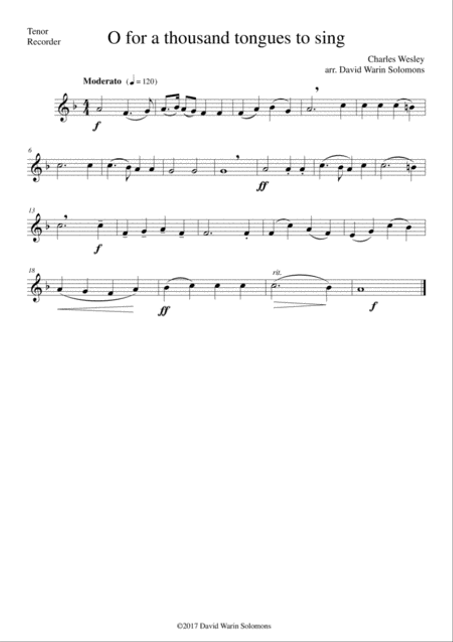 7 Songs of Glory for recorder quartet Soprano Recorder scores gallery preview page 5