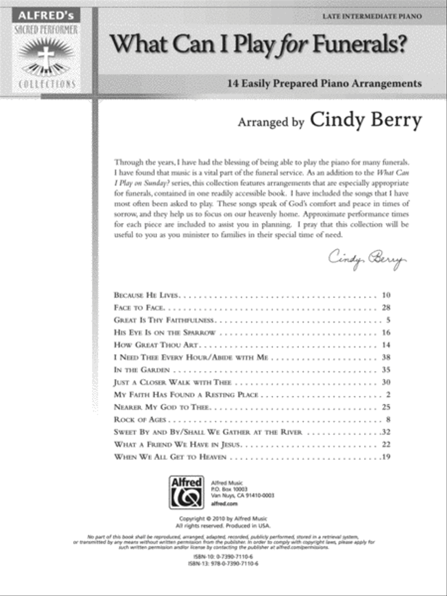 What Can I Play for Funerals? Piano Solo scores gallery preview page 2
