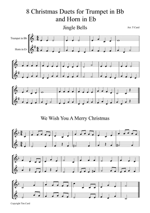 8 Christmas Duets For Trumpet and Horn in Eb