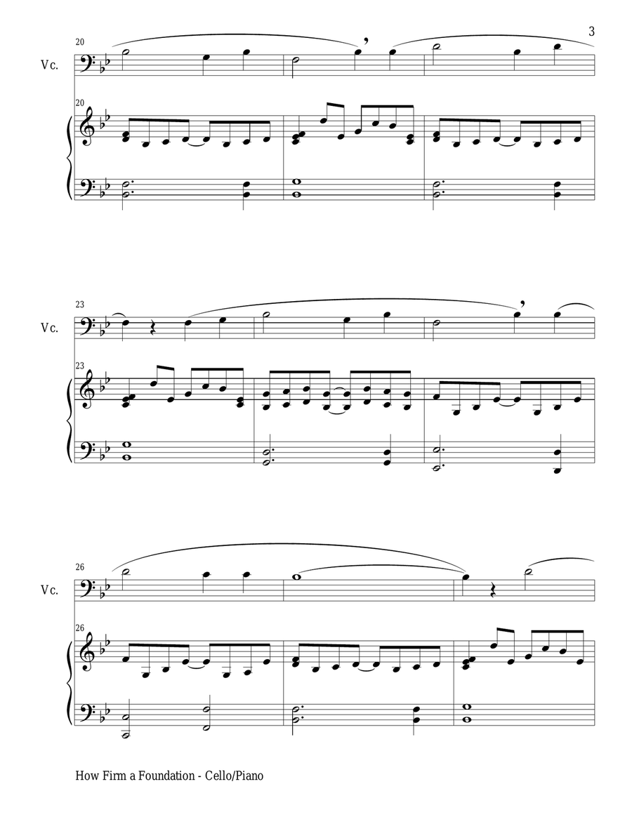 THREE HYMN ARRANGEMENTS for CELLO and PIANO (Duet – Cello/Piano with Cello Part) Piano scores gallery preview page 4