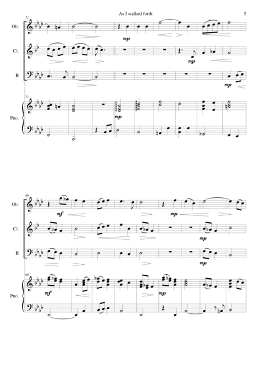 As I walked forth Bassoon scores gallery preview page 5