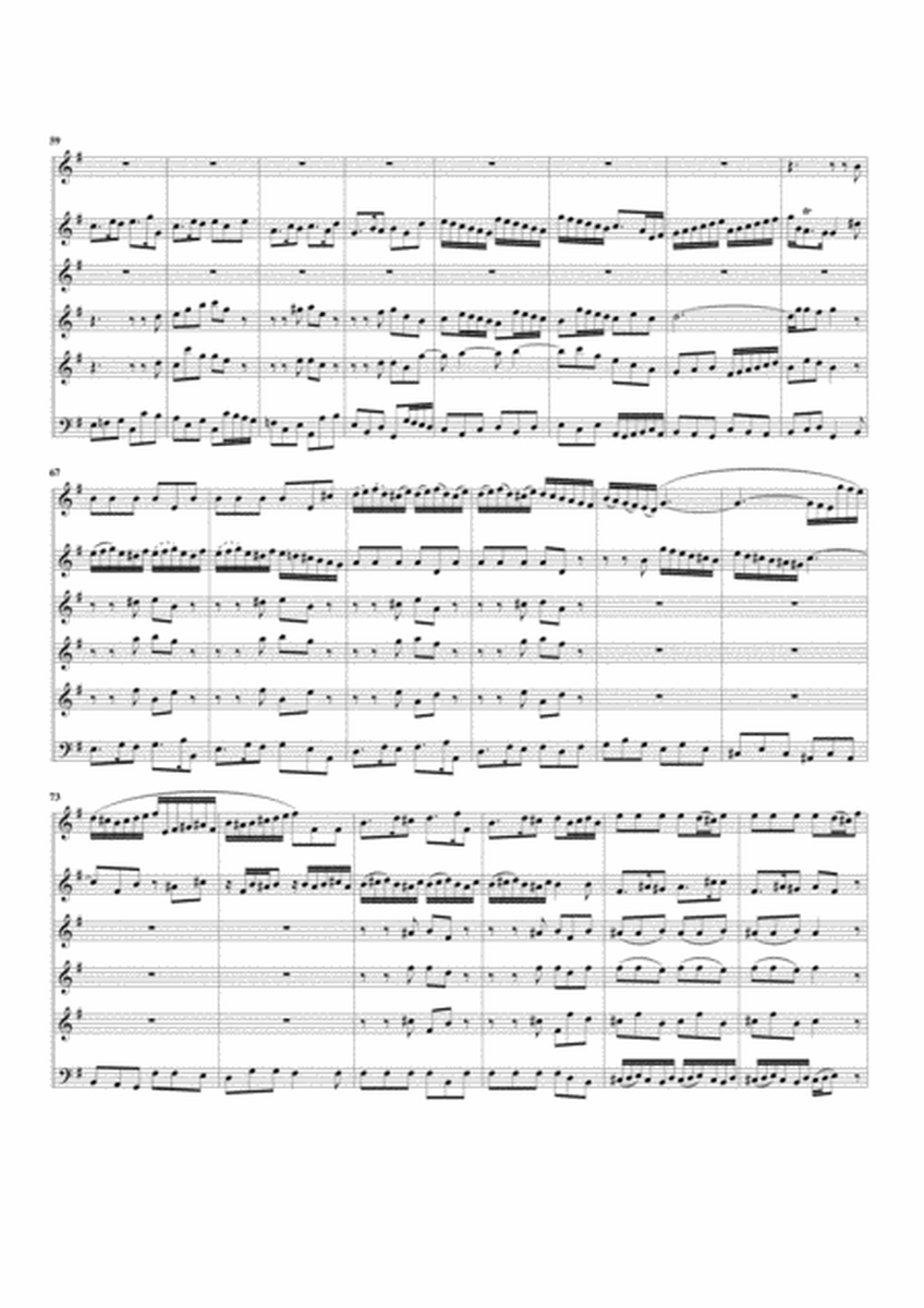 Aria: Bereitet die Wege, bereitet die Bahn from Cantata BWV 132 (arrangement for 6 recorders)