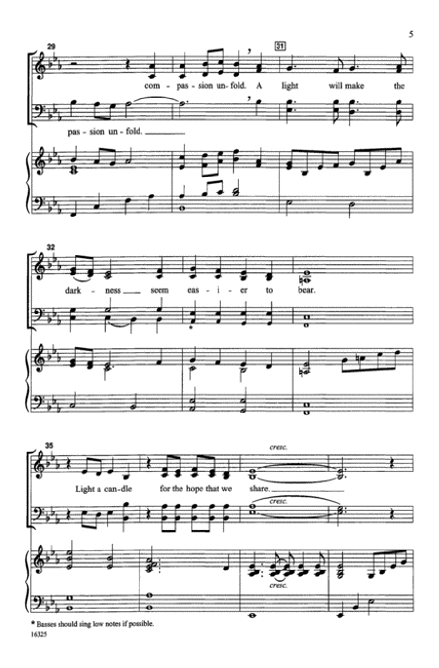 Light a Candle Light a Candle Choir scores gallery preview page 4