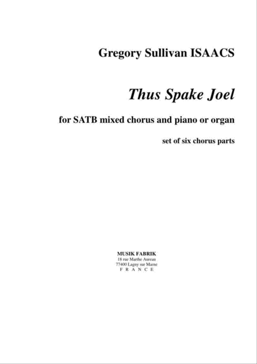 Thus Spake Joel Thus Spake Joel 4-Part scores gallery preview page 1