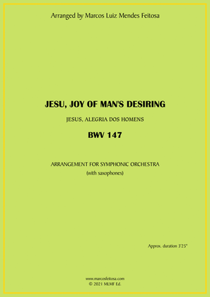 Book cover for Jesu, Joy of Man's Desiring (BWV 147) - Symphonic Orchestra with Saxophones