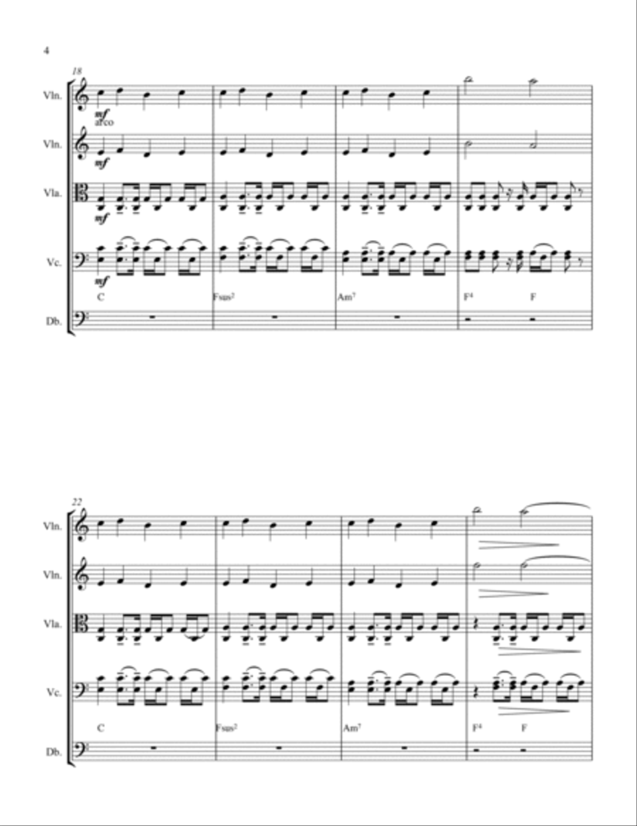 Te Prometo (falling Slowly) String Quintet scores gallery preview page 6