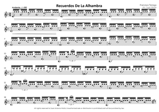 Book cover for Recuerdos de la Alhambra for baritone saxophone