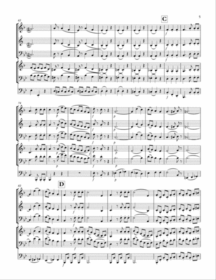 Mozart Divertimento Nr. 1 (K. 439a) Flexible Brass Tro Brass Ensemble scores gallery preview page 6