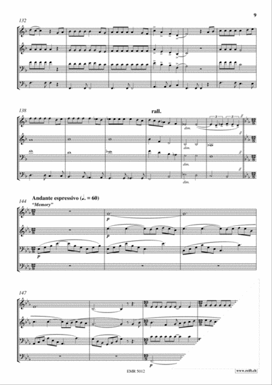 Highlights From Cats Highlights From Cats Brass Quartet scores gallery preview page 9