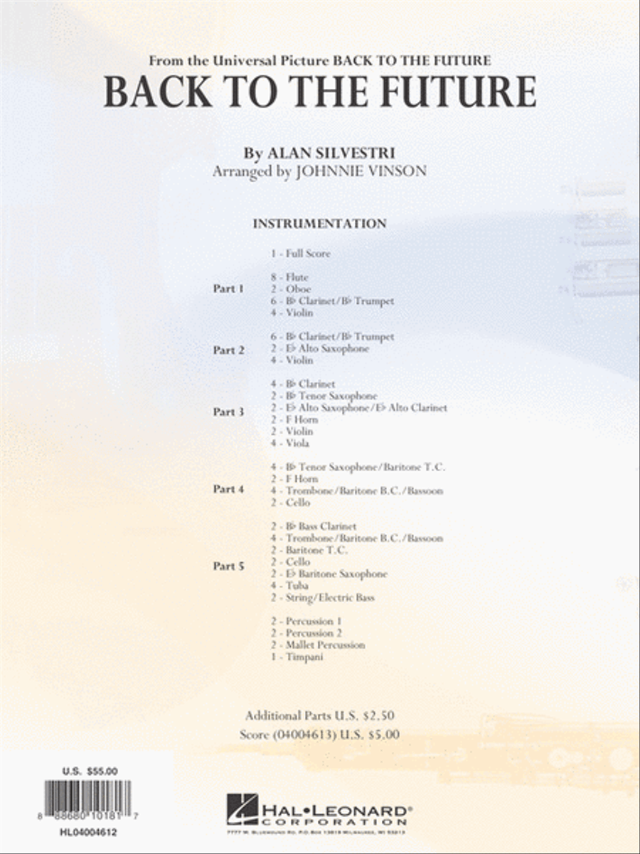 Back to the Future (Main Theme) Concert Band scores gallery preview page 21
