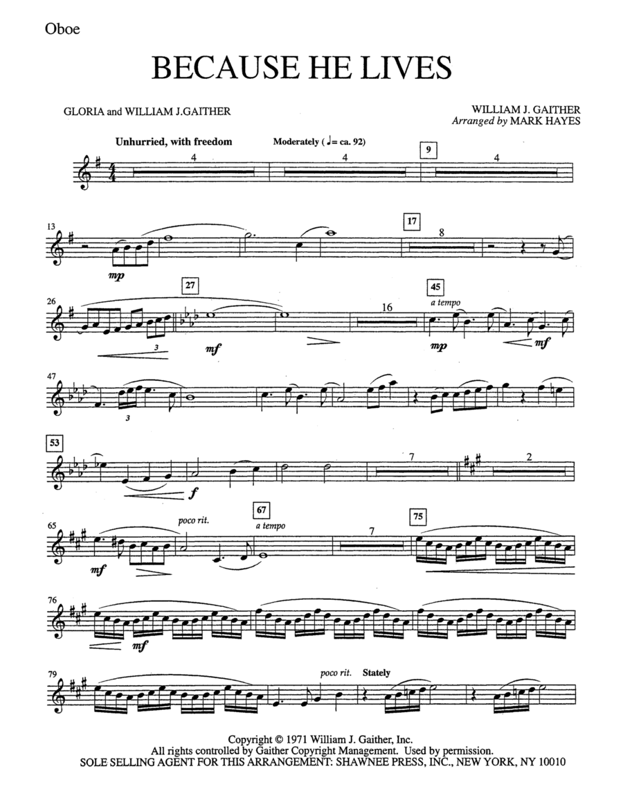 Because He Lives - Oboe Choir scores gallery preview page 1