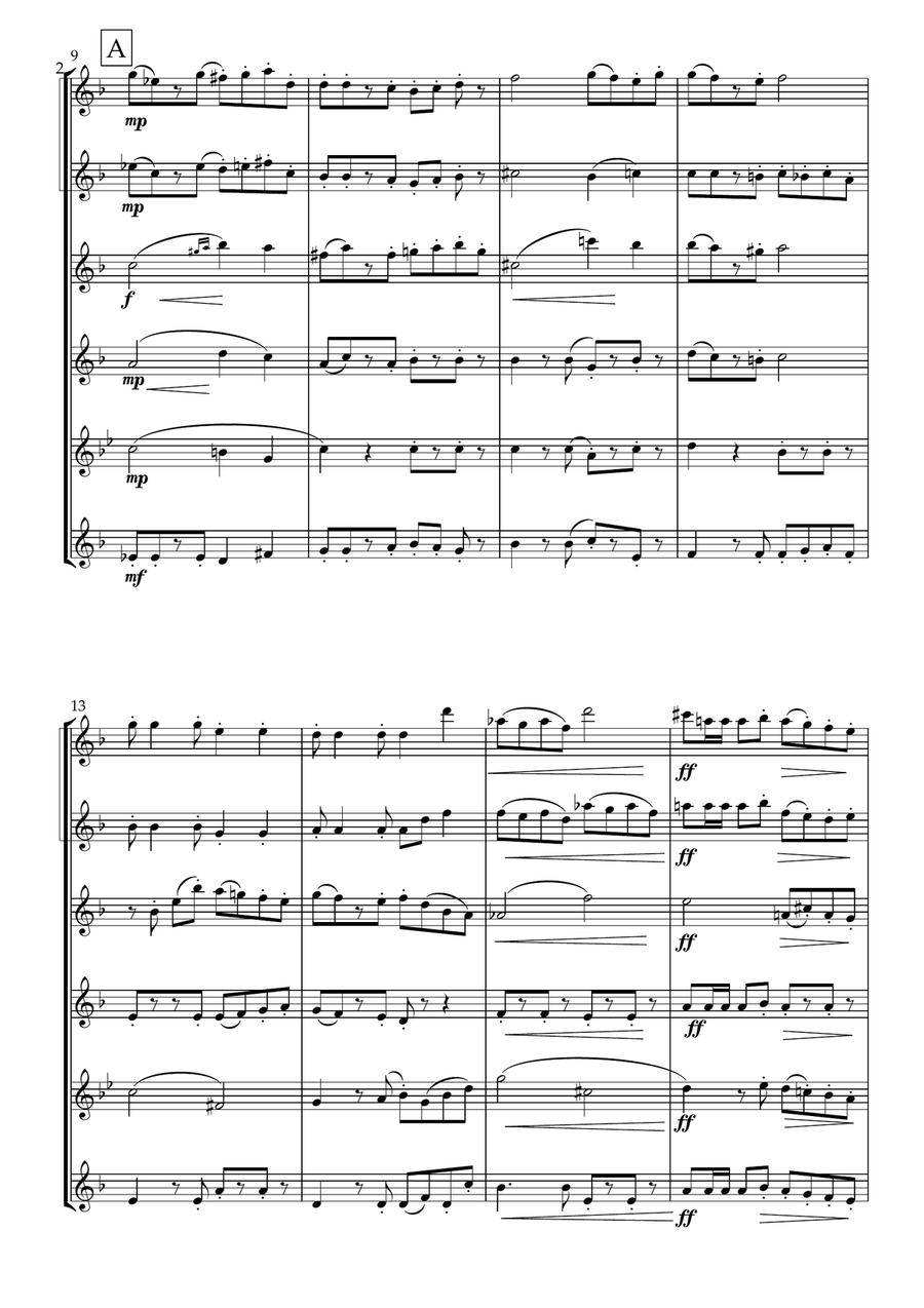 Tango for Flute Choir- Intermediate Flute Choir scores gallery preview page 3