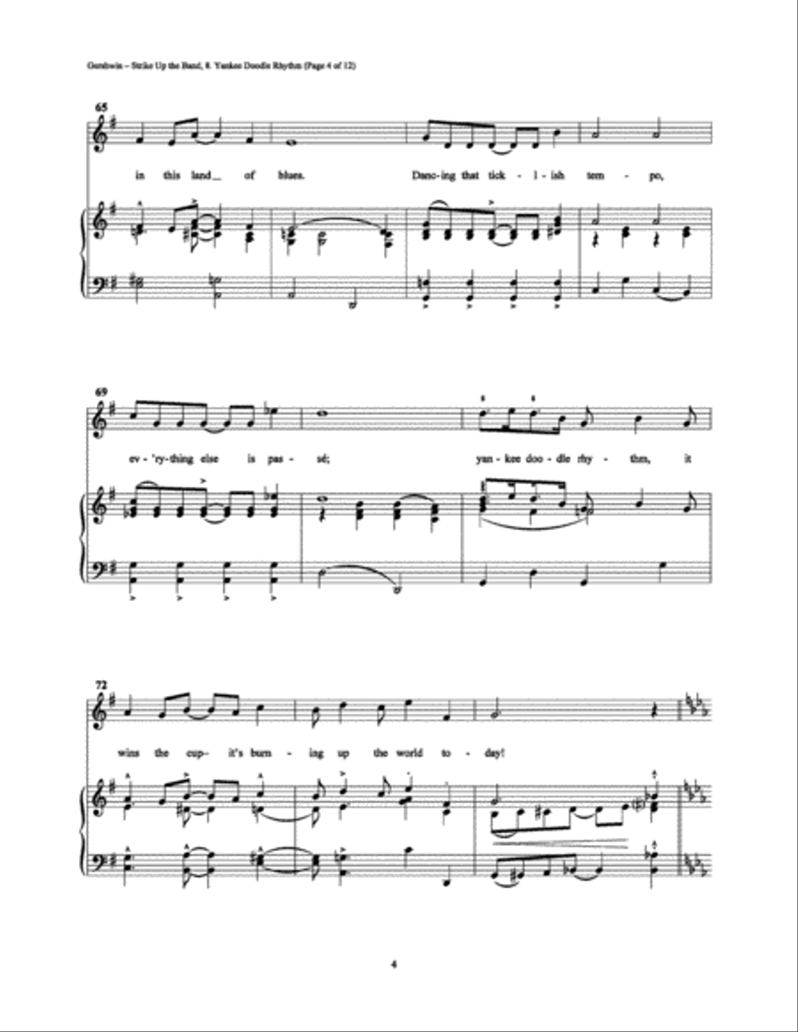 Yankee Doodle Rhythm Piano, Vocal, Guitar scores gallery preview page 4