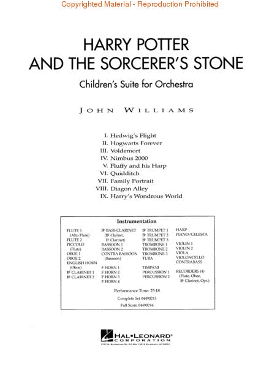 Harry Potter and the Sorcerer's Stone Full Orchestra scores gallery preview page 2