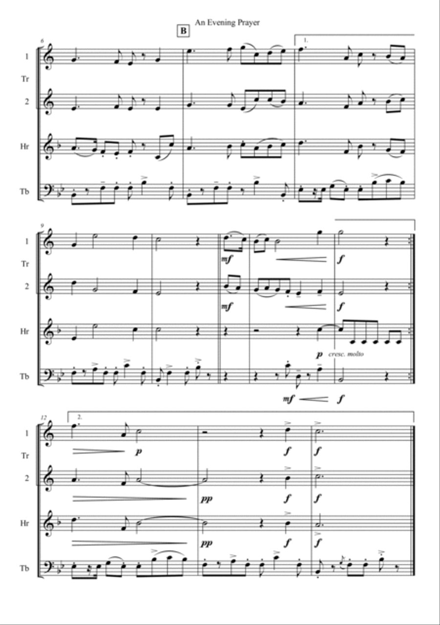 An Evening Prayer Horn scores gallery preview page 2