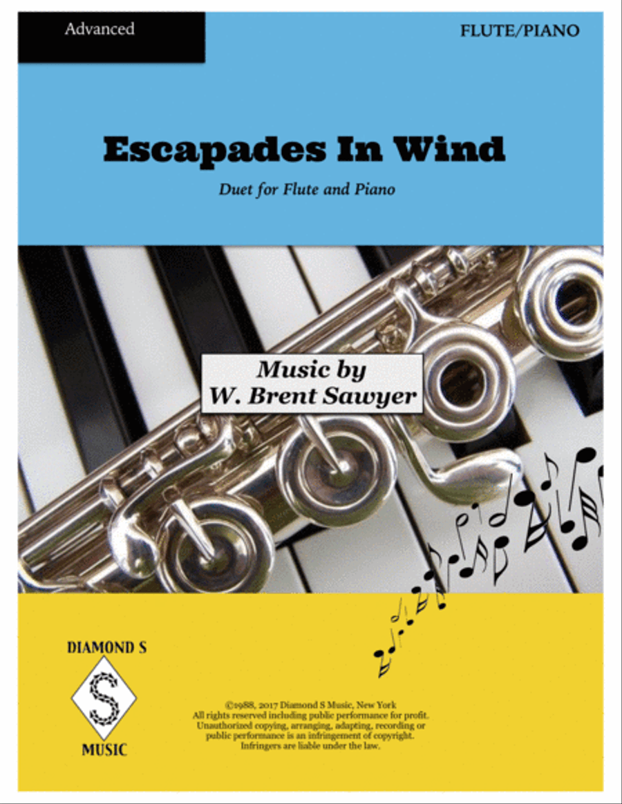 Escapades In Wind - Duet for Flute and Piano - Advanced Level Woodwind Duet scores gallery preview page 1