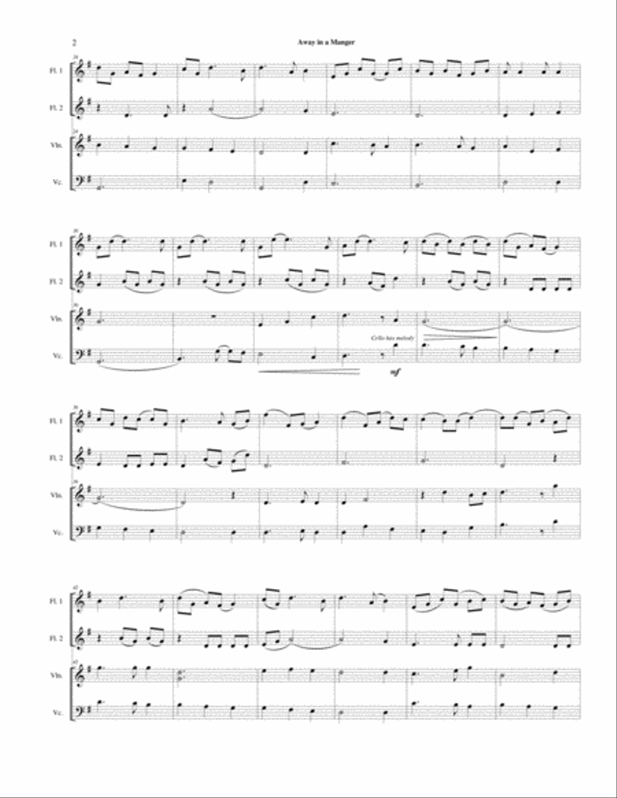 Away in a Manger Small Ensemble scores gallery preview page 3